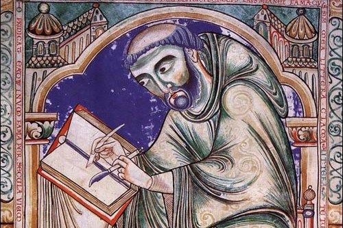 Monk writing a manuscript